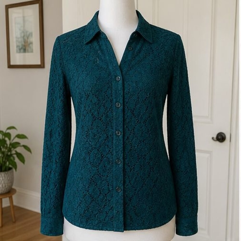 Teal Smocked Top